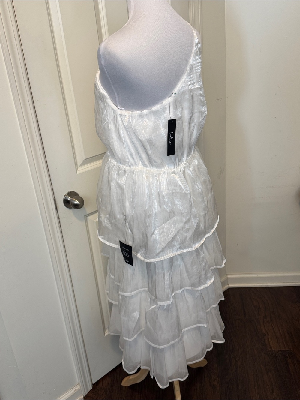 Lulu's White Tiered Ruffle Maxi Dress - Picture 4 of 12